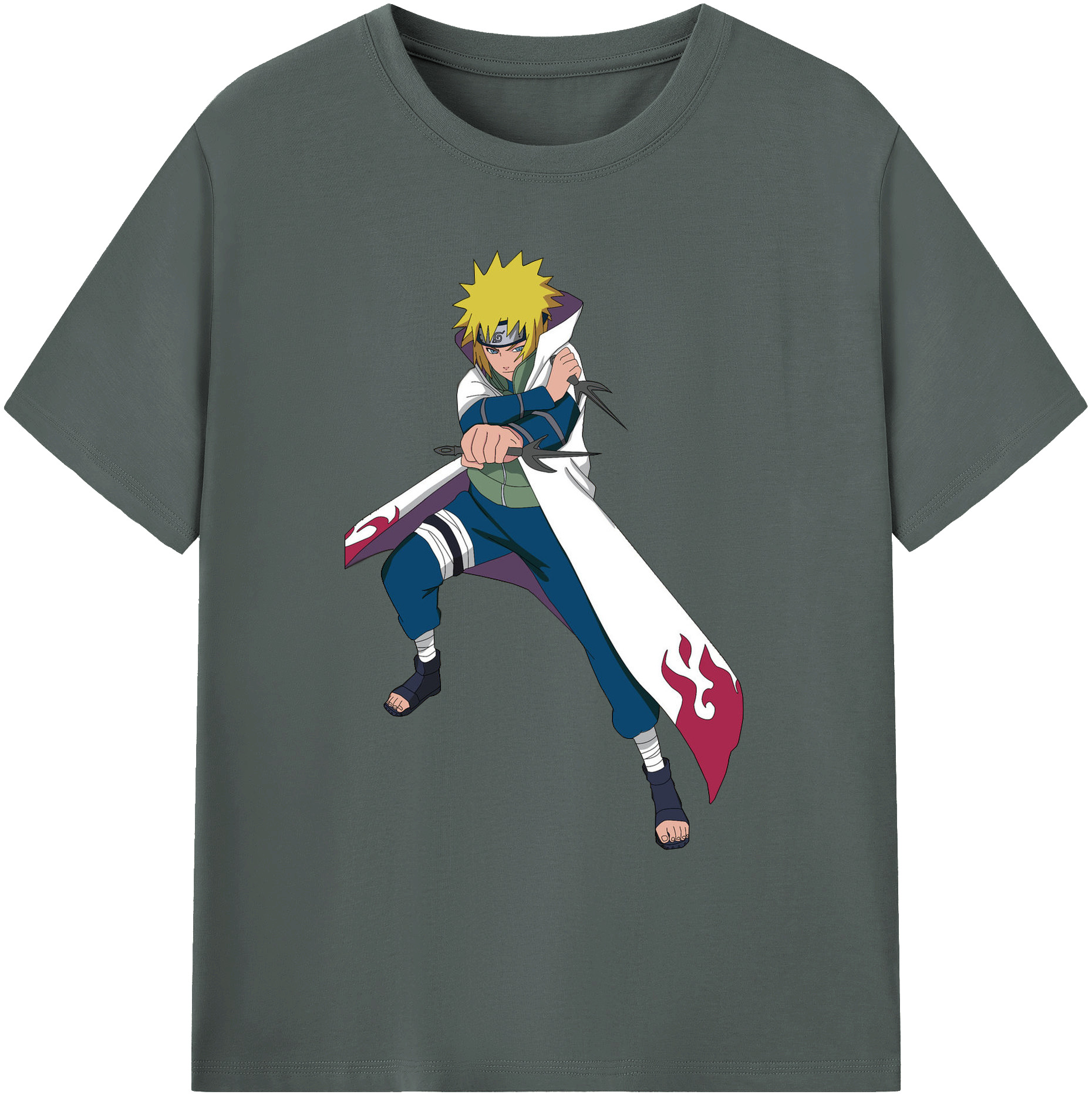 （画像用） NARUTO -ナルト- 波風 ミナト Namikaze Minato 綿100％ メンズ半袖Tシャツ｜肌触りやわらか＆通気性